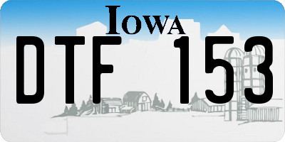 IA license plate DTF153