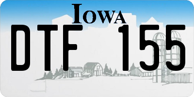 IA license plate DTF155