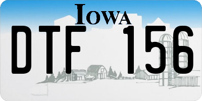 IA license plate DTF156