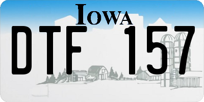 IA license plate DTF157