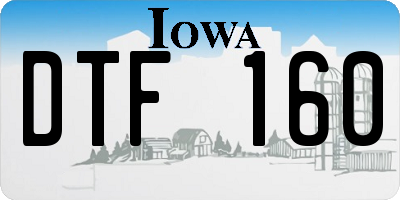 IA license plate DTF160