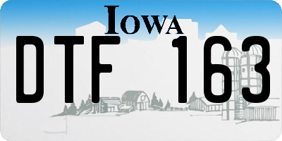 IA license plate DTF163
