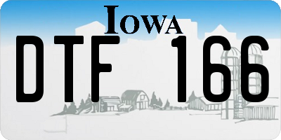 IA license plate DTF166