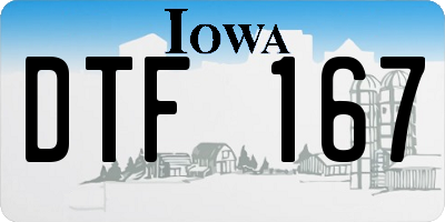 IA license plate DTF167