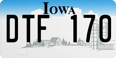 IA license plate DTF170