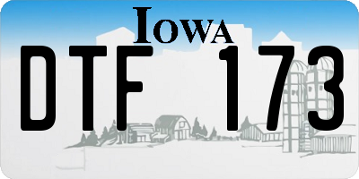IA license plate DTF173
