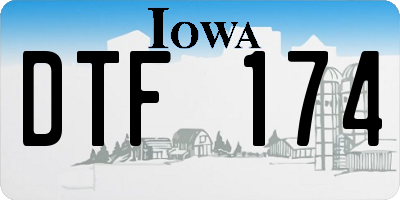IA license plate DTF174