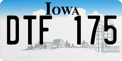 IA license plate DTF175