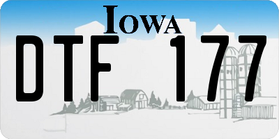 IA license plate DTF177