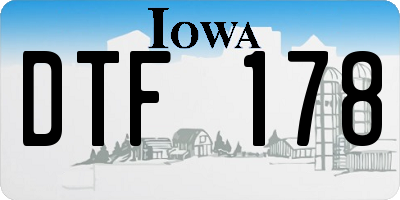 IA license plate DTF178
