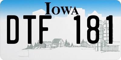 IA license plate DTF181