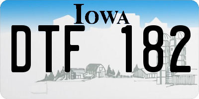 IA license plate DTF182