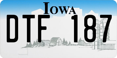 IA license plate DTF187