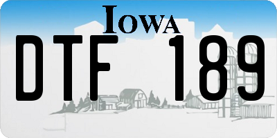 IA license plate DTF189