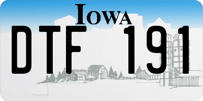 IA license plate DTF191
