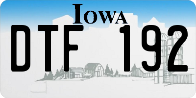 IA license plate DTF192