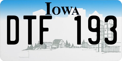 IA license plate DTF193