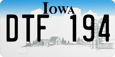 IA license plate DTF194