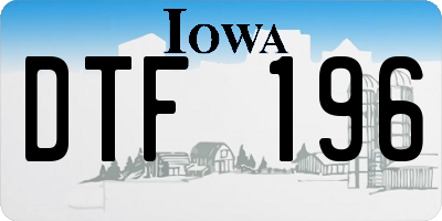 IA license plate DTF196