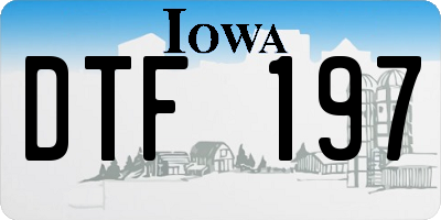 IA license plate DTF197
