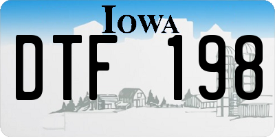 IA license plate DTF198