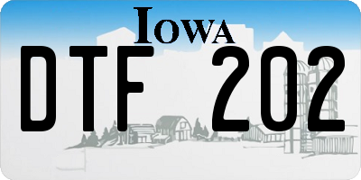 IA license plate DTF202