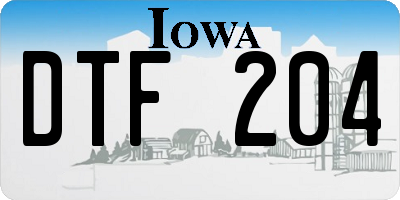 IA license plate DTF204