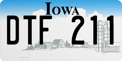 IA license plate DTF211