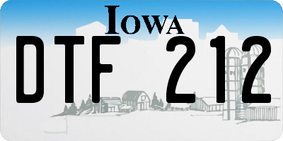 IA license plate DTF212