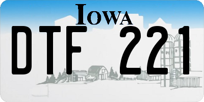 IA license plate DTF221
