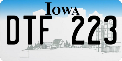 IA license plate DTF223
