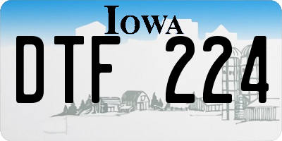 IA license plate DTF224