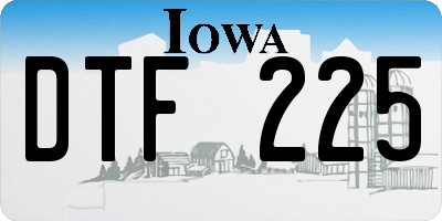 IA license plate DTF225