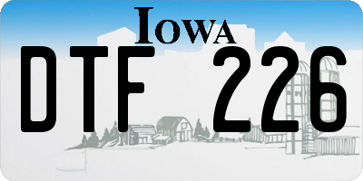 IA license plate DTF226
