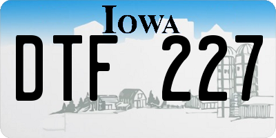 IA license plate DTF227
