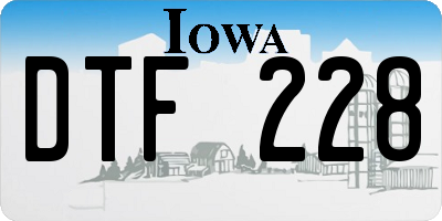 IA license plate DTF228