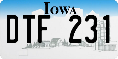IA license plate DTF231