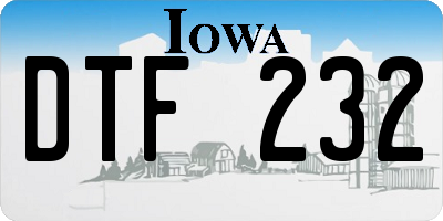 IA license plate DTF232