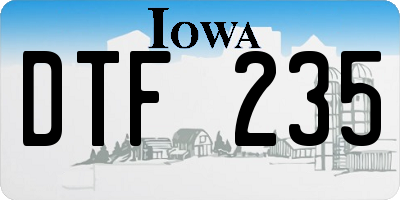 IA license plate DTF235