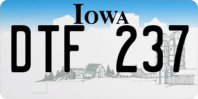IA license plate DTF237