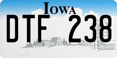 IA license plate DTF238