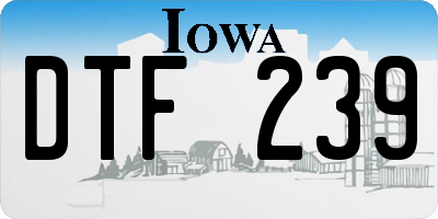 IA license plate DTF239