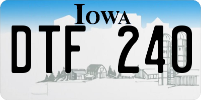 IA license plate DTF240