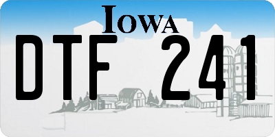 IA license plate DTF241