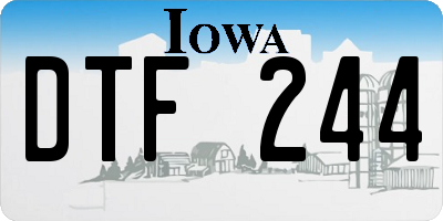 IA license plate DTF244