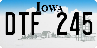 IA license plate DTF245