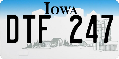 IA license plate DTF247