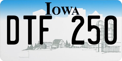 IA license plate DTF250