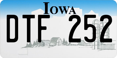 IA license plate DTF252