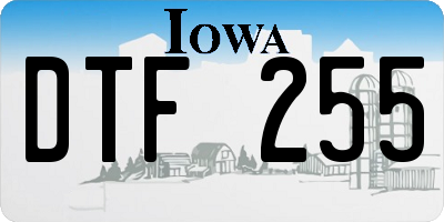 IA license plate DTF255